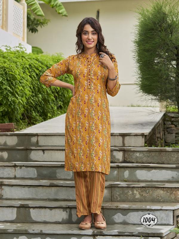 Banwery Rimzin Heavy Muslin Foil Print Kurti With Bottom Collection